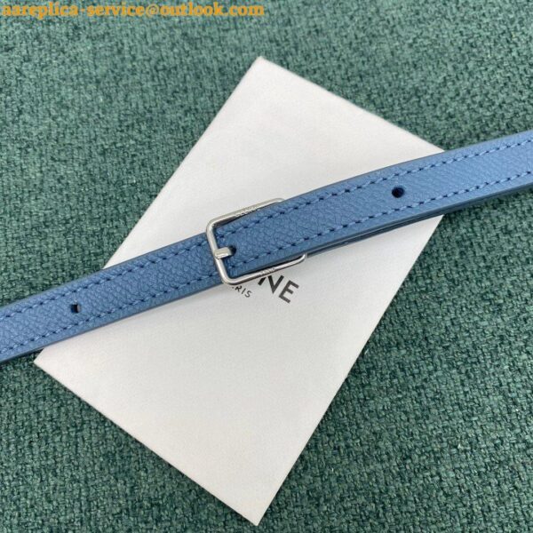 Replica Celine Belt Nano Bag In Slate Blue Grained Calfskin 11