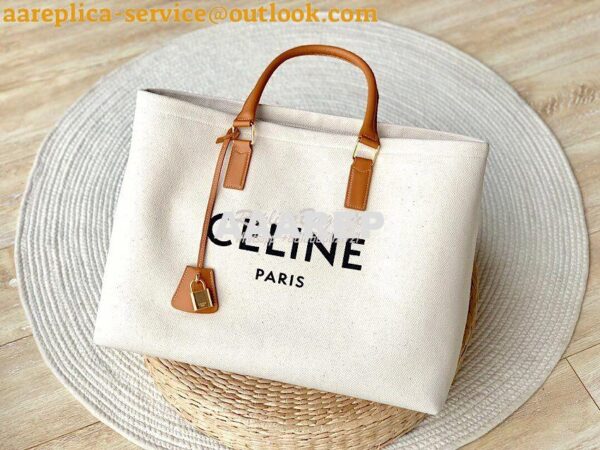 Replica Celine Horizontal Cabas In Canvas With Print And Calfskin 1900