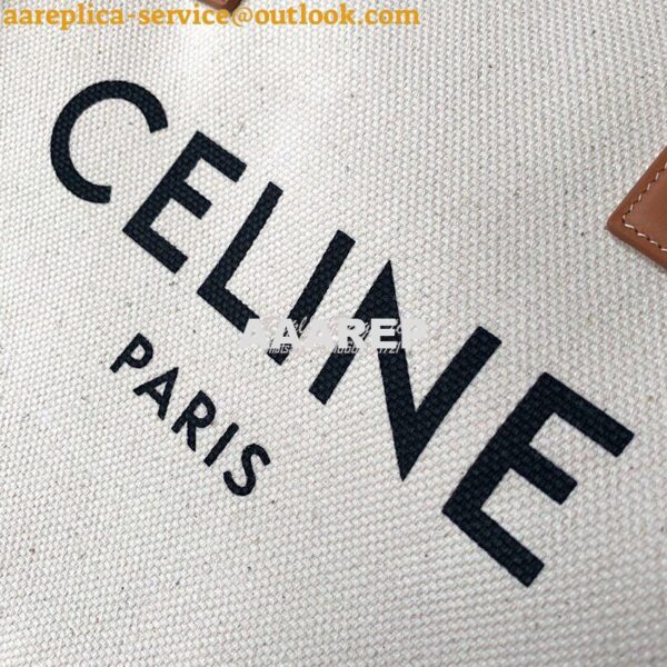 Replica Celine Horizontal Cabas In Canvas With Print And Calfskin 1900 5