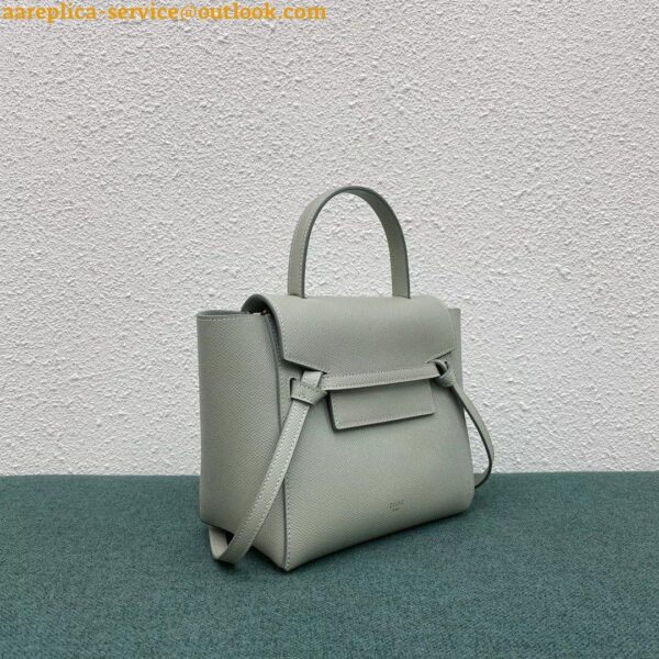 Replica Celine Belt Nano Bag In Vert D'eau Grained Calfskin 8