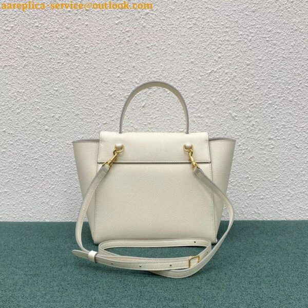 Replica Celine Belt Nano Bag In White Grained Calfskin 6