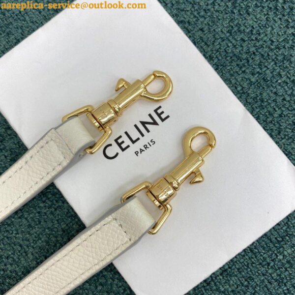 Replica Celine Belt Nano Bag In White Grained Calfskin 13