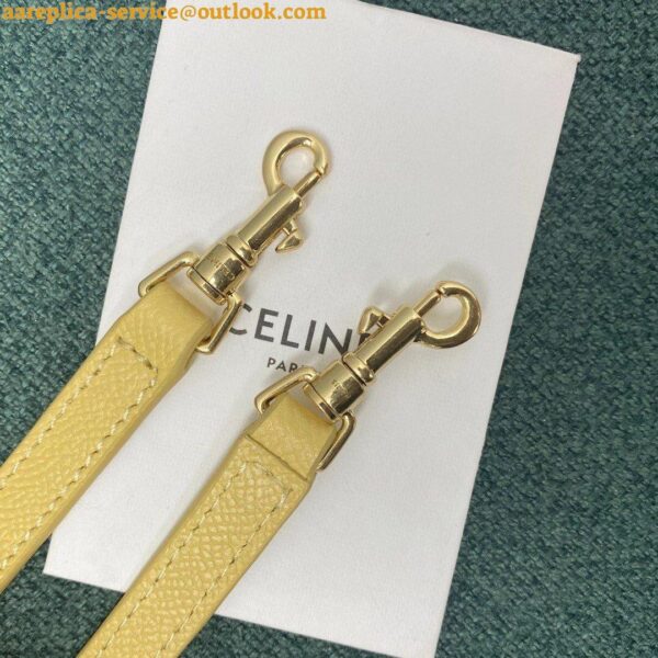 Replica Celine Belt Nano Bag In Yellow Grained Calfskin 14