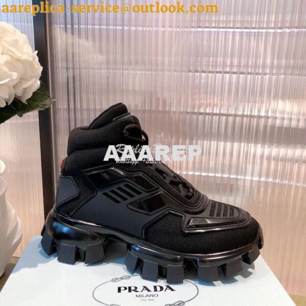 Replica Prada Cloudbust Thunder Sneakers Men/ Female 2TG180 Black 4