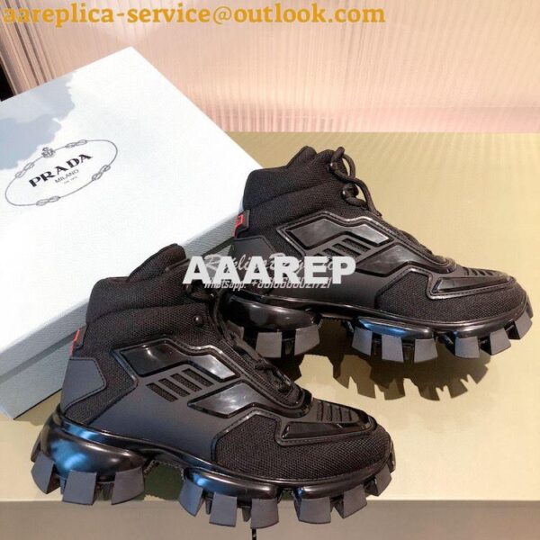 Replica Prada Cloudbust Thunder Sneakers Men/ Female 2TG180 Black 5