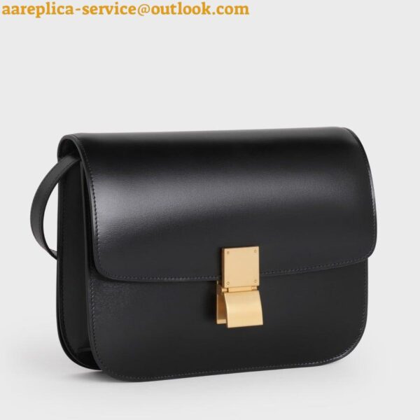 Replica Celine Classic Box Medium Bag In Black Box Calfskin 5