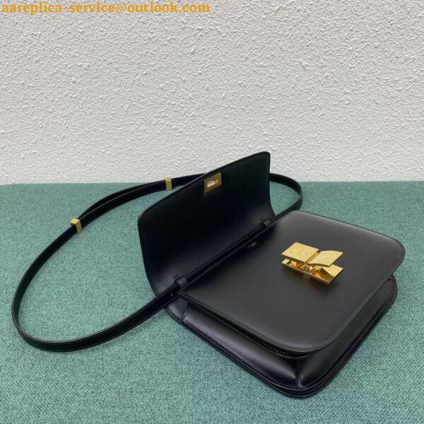 Replica Celine Classic Box Medium Bag In Black Box Calfskin 6