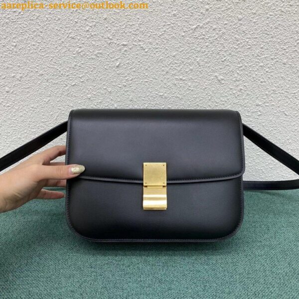 Replica Celine Classic Box Medium Bag In Black Box Calfskin 11