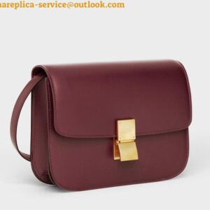 Replica Celine Classic Box Medium Bag In Bordeaux Box Calfskin