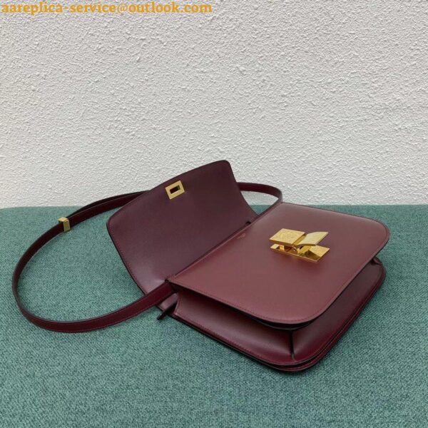 Replica Celine Classic Box Medium Bag In Bordeaux Box Calfskin 4