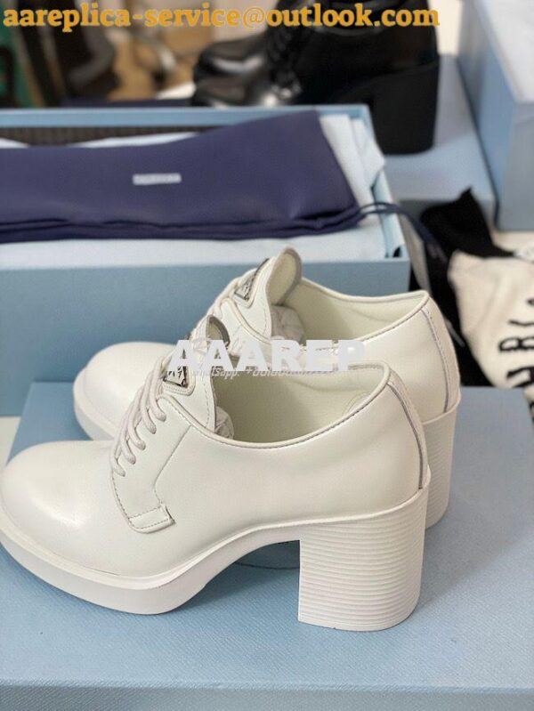 Replica Prada High-heeled Brushed Leather Lace-Ups 1E976M 11