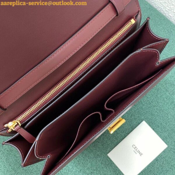 Replica Celine Classic Box Medium Bag In Bordeaux Box Calfskin 6