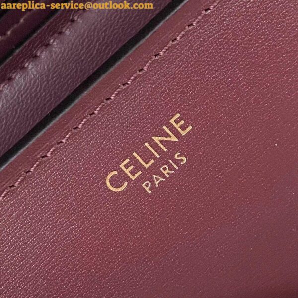 Replica Celine Classic Box Medium Bag In Bordeaux Box Calfskin 7