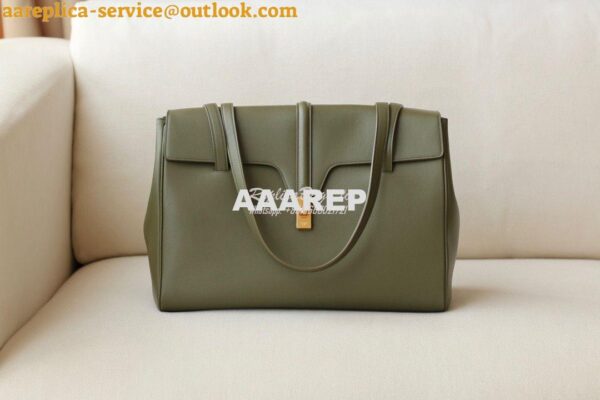 Replica Celine Large Soft 16 Bag In Smooth Calfskin 194043 Green 3