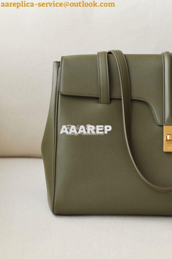 Replica Celine Large Soft 16 Bag In Smooth Calfskin 194043 Green 5