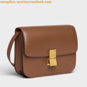 Replica Celine Classic Box Medium Bag In Camel Liege Calfskin