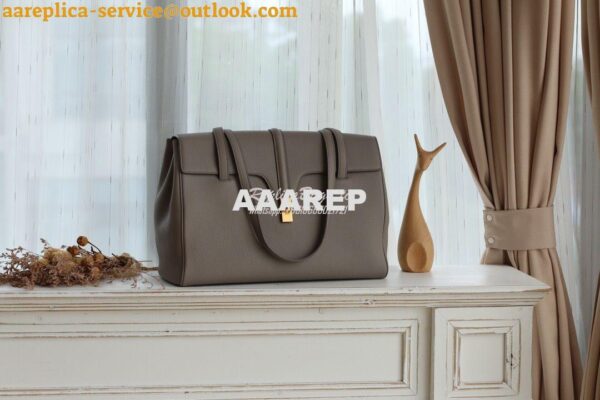 Replica Celine Large Soft 16 Bag In Supple Grained Calfskin 194043 Gre