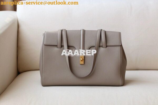 Replica Celine Large Soft 16 Bag In Supple Grained Calfskin 194043 Gre 3