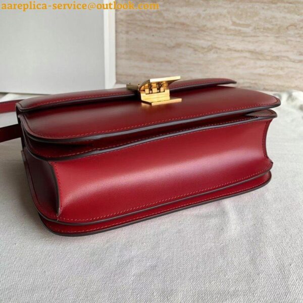 Replica Celine Classic Box Medium Bag In Red Box Calfskin 3