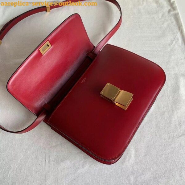 Replica Celine Classic Box Medium Bag In Red Box Calfskin 6