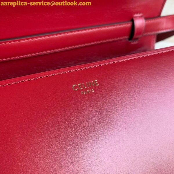 Replica Celine Classic Box Medium Bag In Red Box Calfskin 7