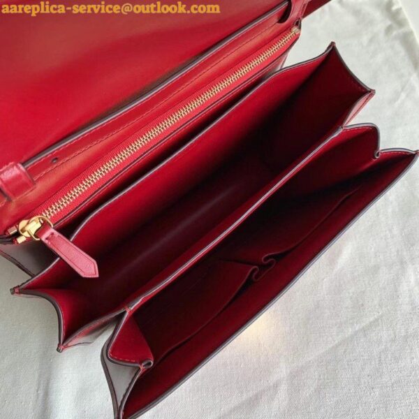 Replica Celine Classic Box Medium Bag In Red Box Calfskin 9