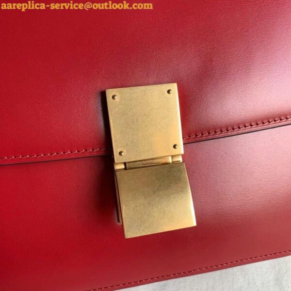 Replica Celine Classic Box Medium Bag In Red Box Calfskin 11