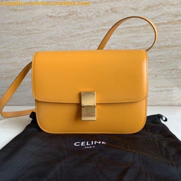 Replica Celine Classic Box Medium Bag In Yellow Box Calfskin 4