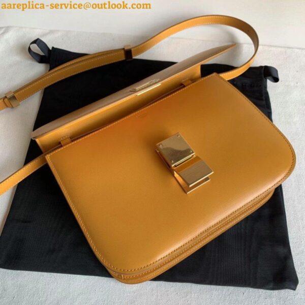 Replica Celine Classic Box Medium Bag In Yellow Box Calfskin 6