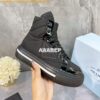 Replica Prada Macro Re-Nylon and brushed leather high-top sneakers 1T6