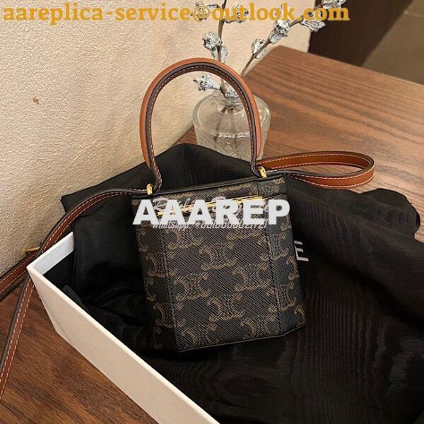 Replica Celine Lock Bag Cuir Triomphe In Triomphe Canvas And Calfskin 5