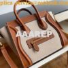 Replica Celine Luggage Bag In Textile And Natural Calfskin 189242 Tan/ 2