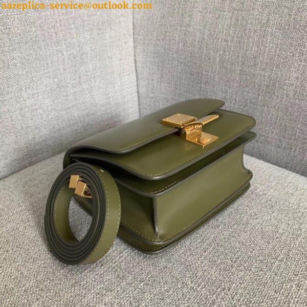 Replica Celine Classic Box Small Bag In Army Green Box Calfskin 10