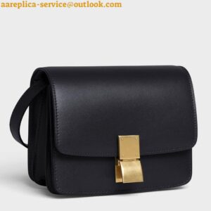 Replica Celine Classic Box Small Bag In Black Box Calfskin