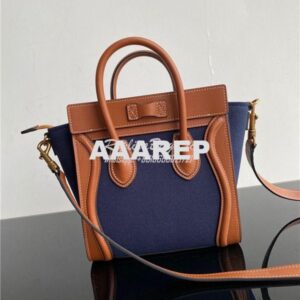 Replica Celine Luggage Bag In Textile And Natural Calfskin 189242 Tan/ 2