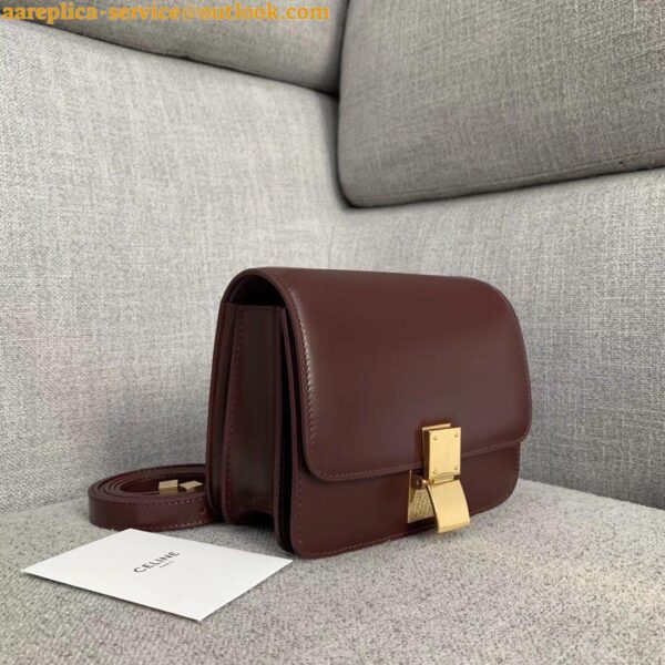 Replica Celine Classic Box Small Bag In Bordeaux Box Calfskin 9