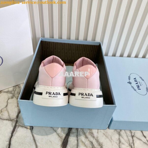 Replica Prada Macro Re-nylon And Brushed Leather Sneakers 1E661M Pink 9