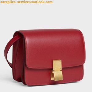 Replica Celine Classic Box Small Bag In Red Box Calfskin