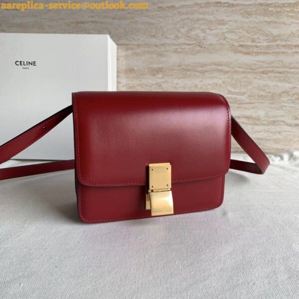 Replica Celine Classic Box Small Bag In Red Box Calfskin 4