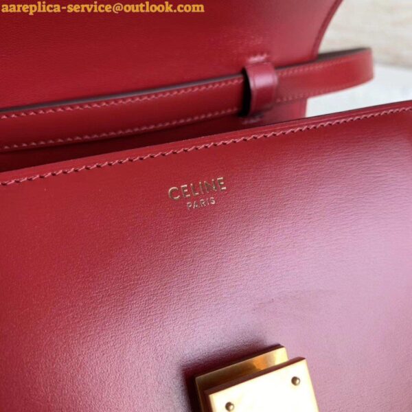 Replica Celine Classic Box Small Bag In Red Box Calfskin 5