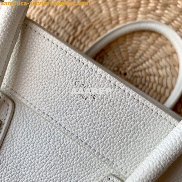 Replica Celine Luggage Tote Drummed Calfskin White 5