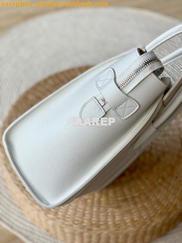 Replica Celine Luggage Tote Drummed Calfskin White 6