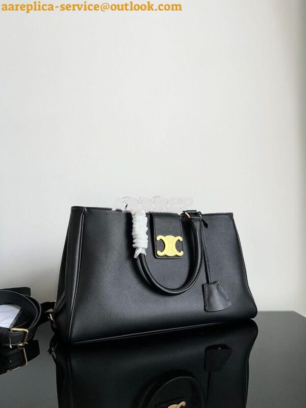 Replica Celine Medium Appoline Bag In Supple Calfskin 114963 Black 4