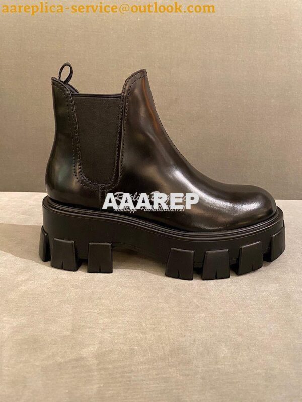 Replica Prada Monolith Brushed Leather Booties 1T725L