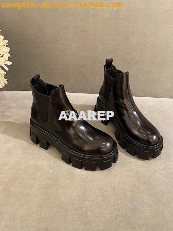 Replica Prada Monolith Brushed Leather Booties 1T725L 3