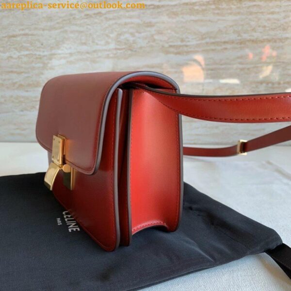 Replica Celine Classic Box Teen Bag In Red Box Calfskin