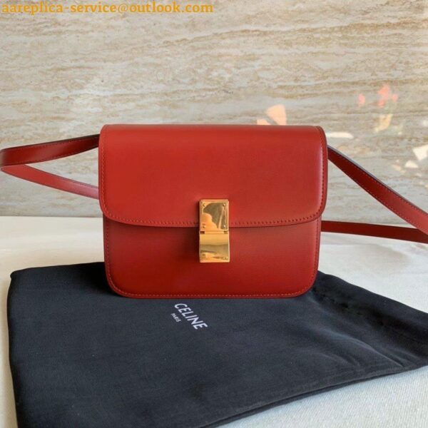 Replica Celine Classic Box Teen Bag In Red Box Calfskin 4