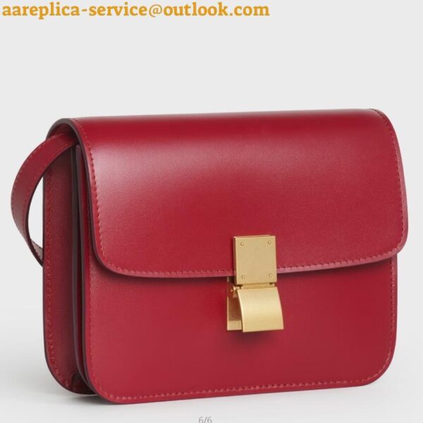 Replica Celine Classic Box Teen Bag In Red Box Calfskin 6