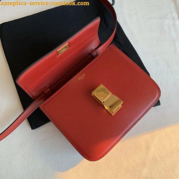 Replica Celine Classic Box Teen Bag In Red Box Calfskin 11