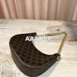 Replica Celine Medium Ava Chain In Canvas and Calfskin 199582 Tan 2